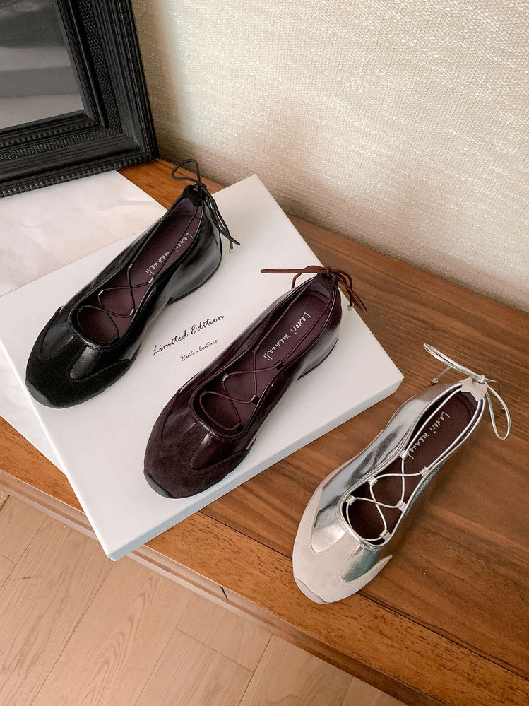 Karin Luna Basic Versatile British Style Casual Lace-up Flats