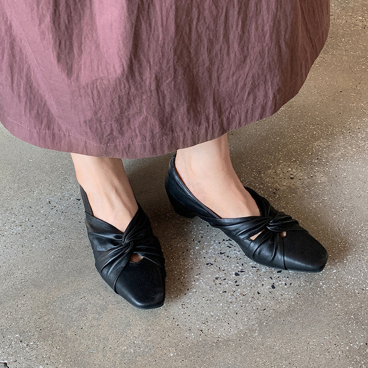 Karin Luna Cross Design Square Toe Hidden Wedge Shoes