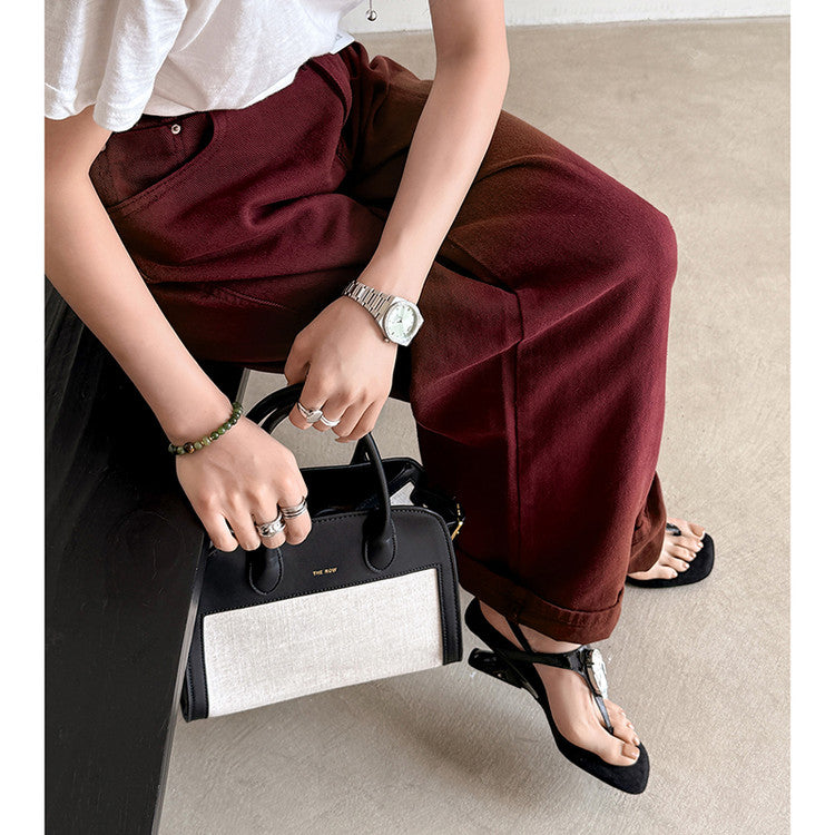 Karin Luna Bestseller Element Square Toe Irregular Heel Super Stable Toe Clip Sandals