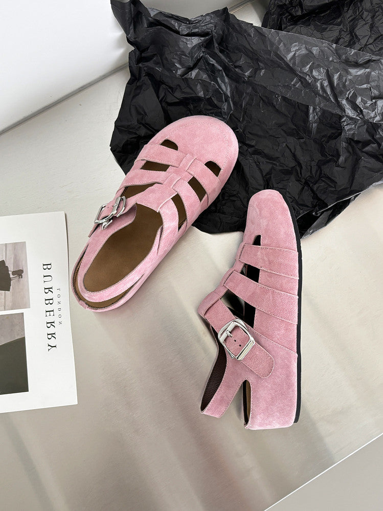 Karin Luna Full Layer Inside and Out~Basic Versatile Perforated Round Toe Birkenstock Shoes