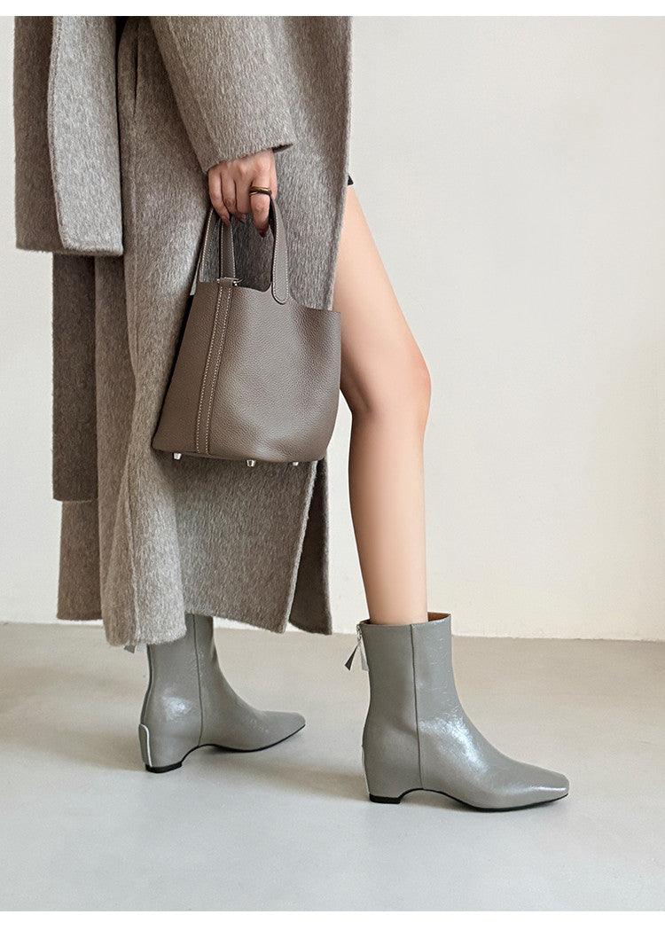 Karin Luna Basic Versatile  Square toe Hot-selling Short Boots