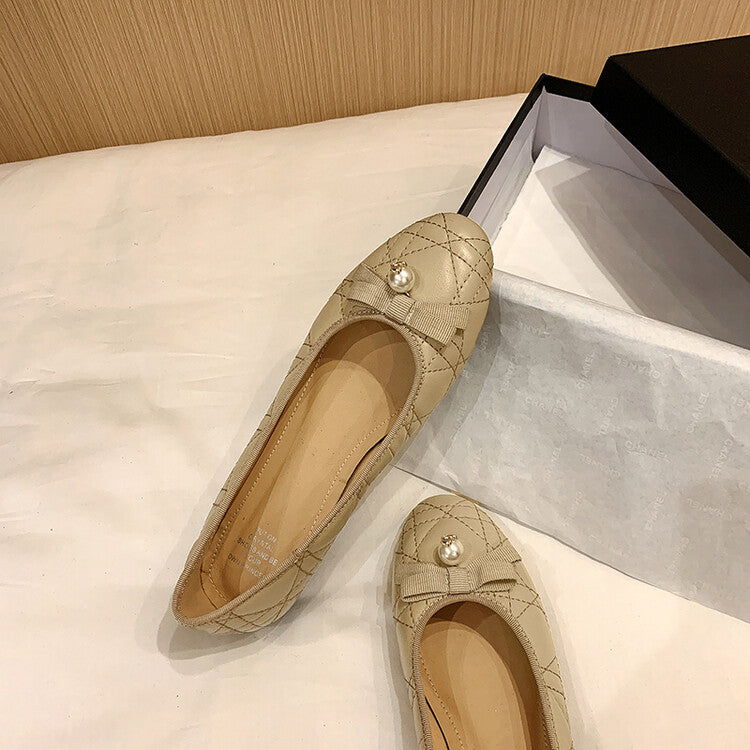 Karin Luna In Stock Spot Goods  Dior's popular retro flat rhombus-pattern granny shoes First Layer Sheepskin Full leather inside and out