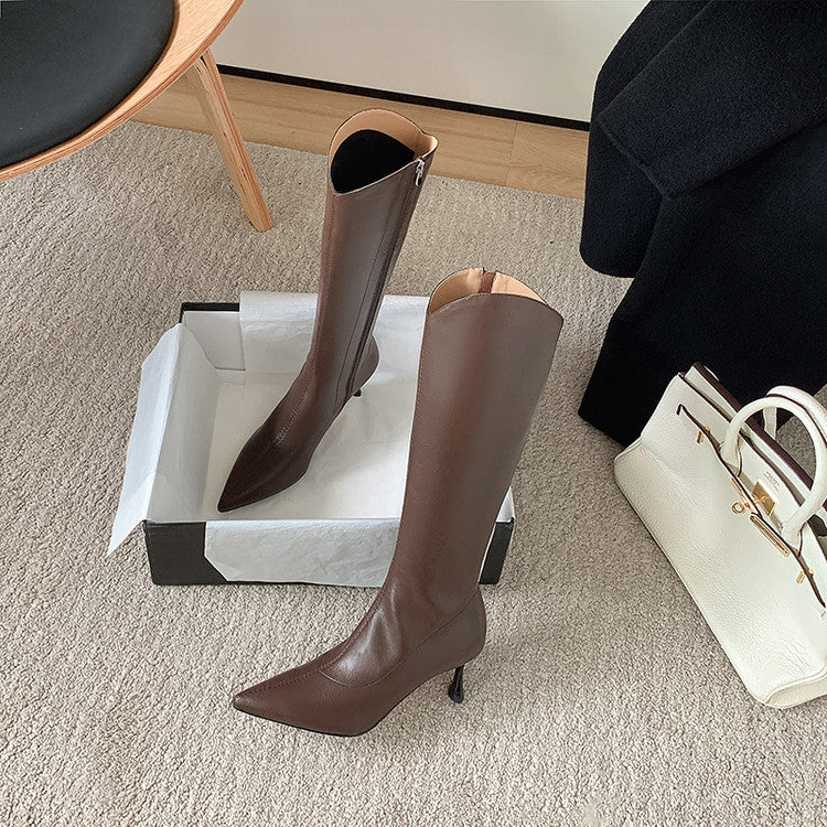 Karin Luna Elegant Style v Pointed Toe Stiletto Long Boots