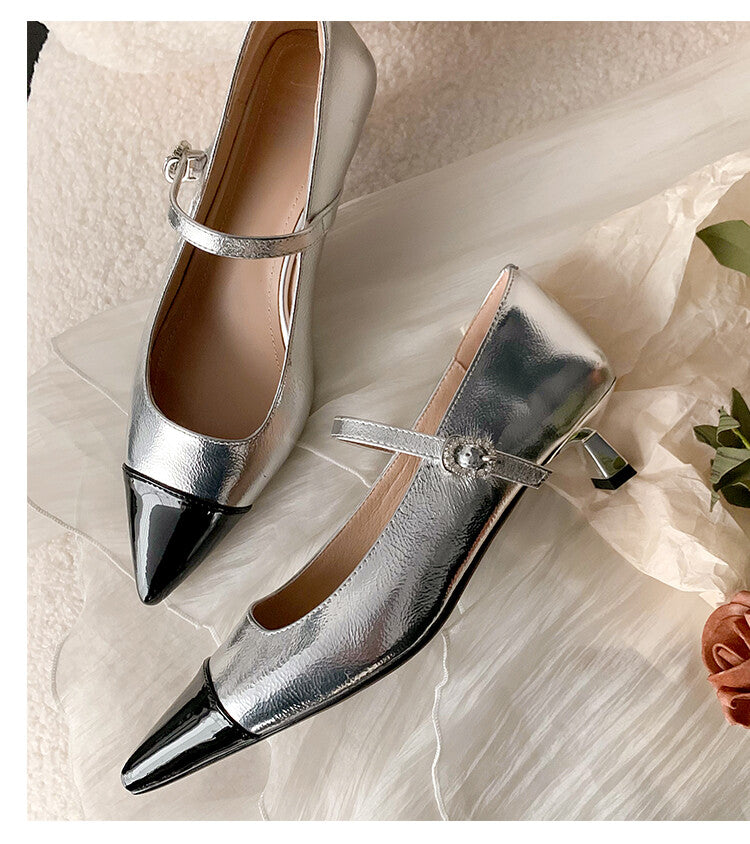 Karin Luna In Stock  Spot Goods In Stock  Classic Color Block Pointed Toe Hot-Selling Elegant Stiletto Pumps