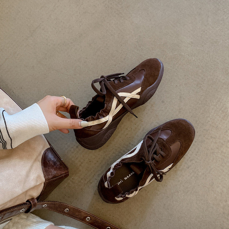 Karin Luna Casual Shoes Series~  In Stock Hot-Selling Versatile Lace-Up Deep Mouth Flats