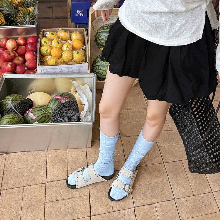 Karin Luna In Stock Spot Goods Casual Thick-Soled Belt Buckle Slippers