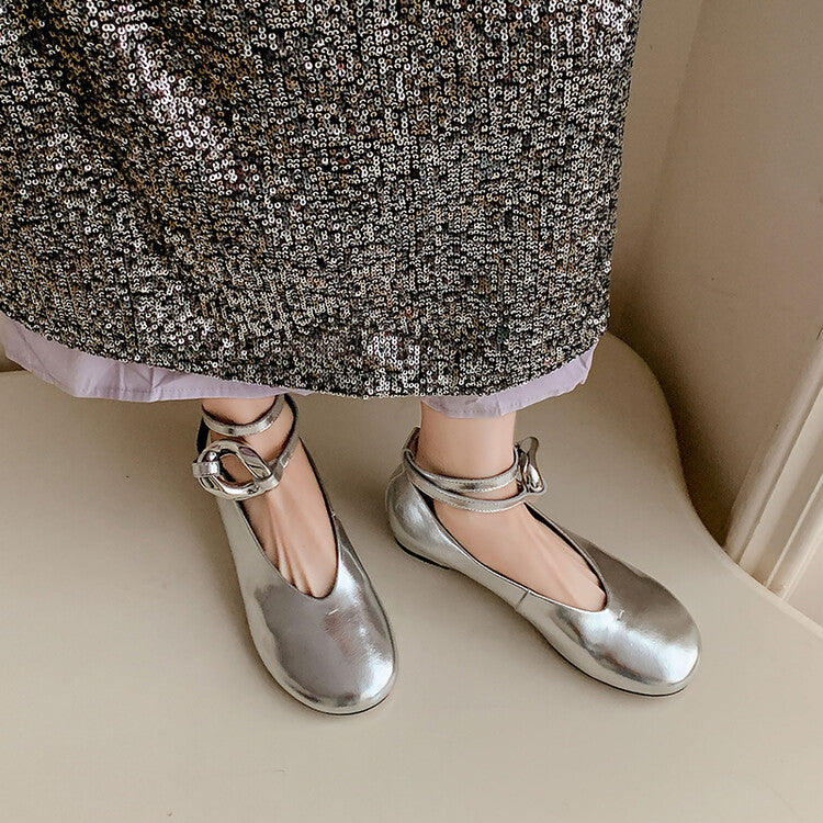 Karin Luna In Stock Large Stock Main Promotion  Two-Way Wear Height-Increasing Retro Gold Buckle Mary Jane Shoes