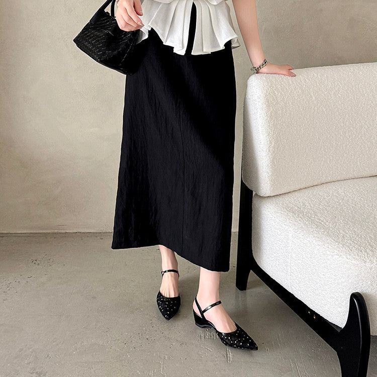 Karin Luna In Stock Spot Goods Embroidered Daisy Sheepskin Mesh Elegant Closed-Toe Slippers