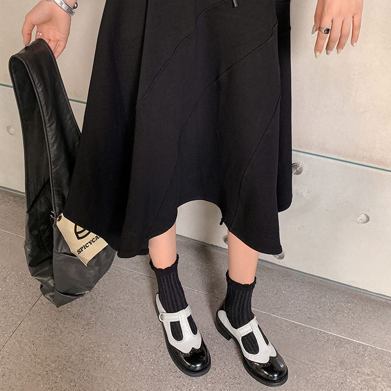 Karin Luna In Stock Spot Goods  Color Matching t Round Toe British Style Single Shoes