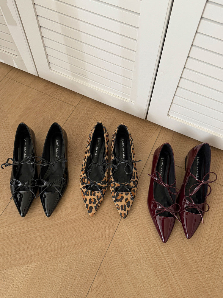 Karin Luna In Stock Spot Goods  Hot-selling Element Bowknot Square Toe Pointed Toe Single Shoes