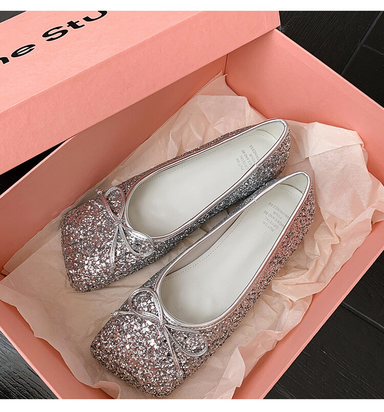Karin Luna In Stock Spot Goods  Hurry up and grab this hot item!！Square-Toed Flat Granny Shoes