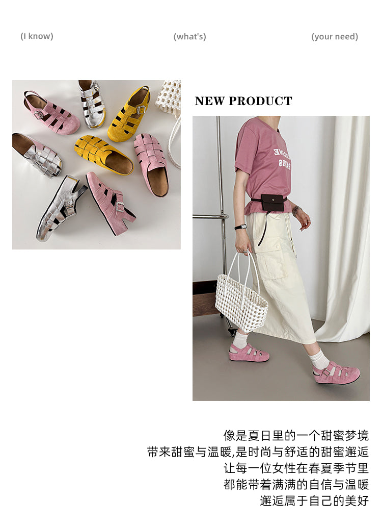 Karin Luna Full Layer Inside and Out~Basic Versatile Perforated Round Toe Birkenstock Shoes