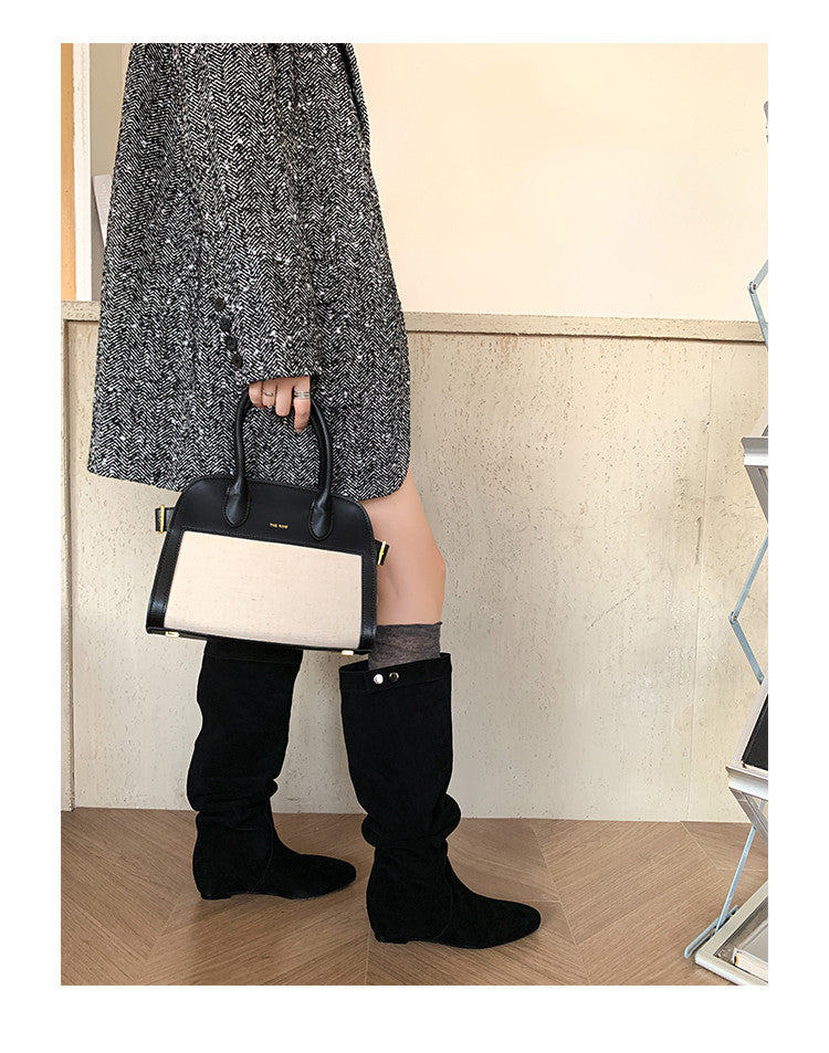 Karin Luna In Stock Spot Goods  Bestselling Suede Leather Sold Out Fast: Pile of Matte Inner Height-Increasing Western Boots