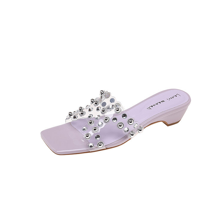 Karin Luna In Stock Spot Goods Classic versatile transparent sequin slippers