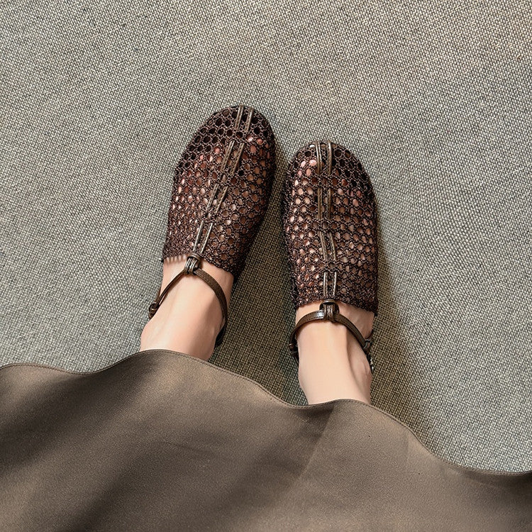 Karin Luna In Stock Spot Goods  Resort Style Series~Casual woven closed-toe flat sandals