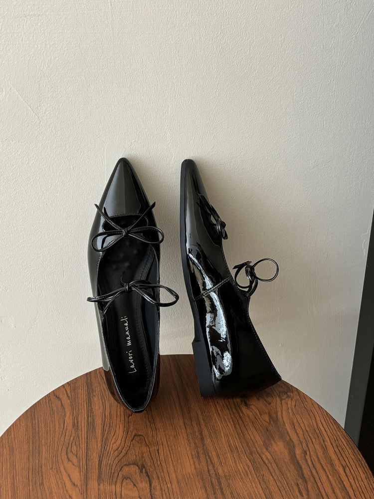 Karin Luna In Stock Spot Goods  Hot-selling Element Bowknot Square Toe Pointed Toe Single Shoes