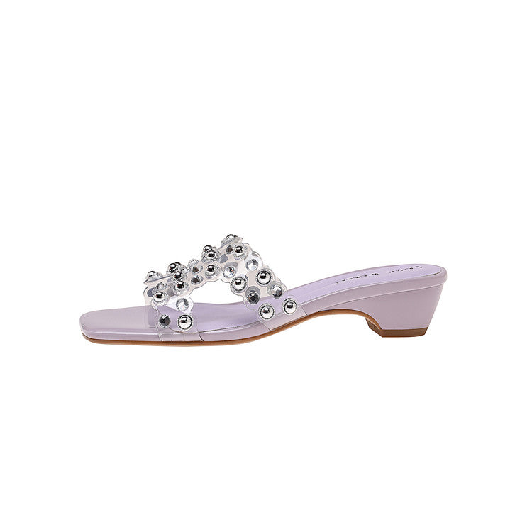 Karin Luna In Stock Spot Goods Classic versatile transparent sequin slippers