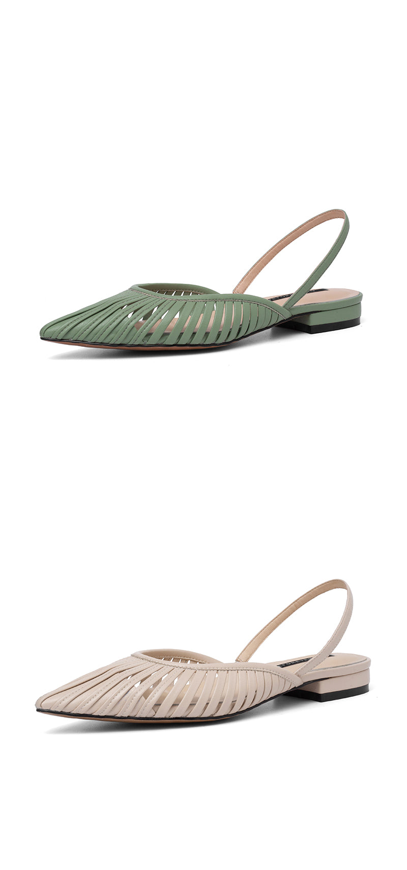 Karin Luna Bestseller Spot Goods French Retro Style Thin Strap Flat Heel Closed Toe Slippers