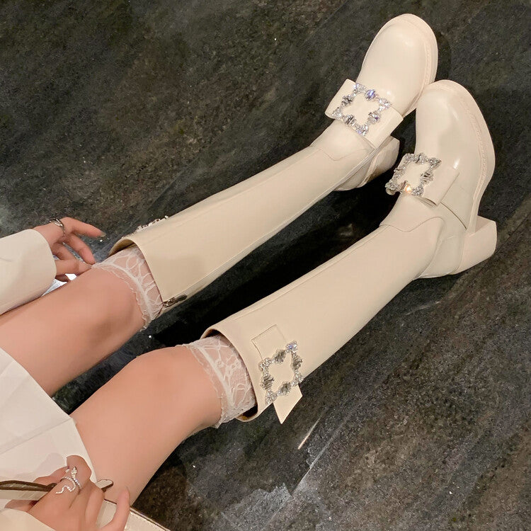Karin Luna has prepared stock  Custom Large Square Buckle Bowknot Fastener Elegant Long Boots