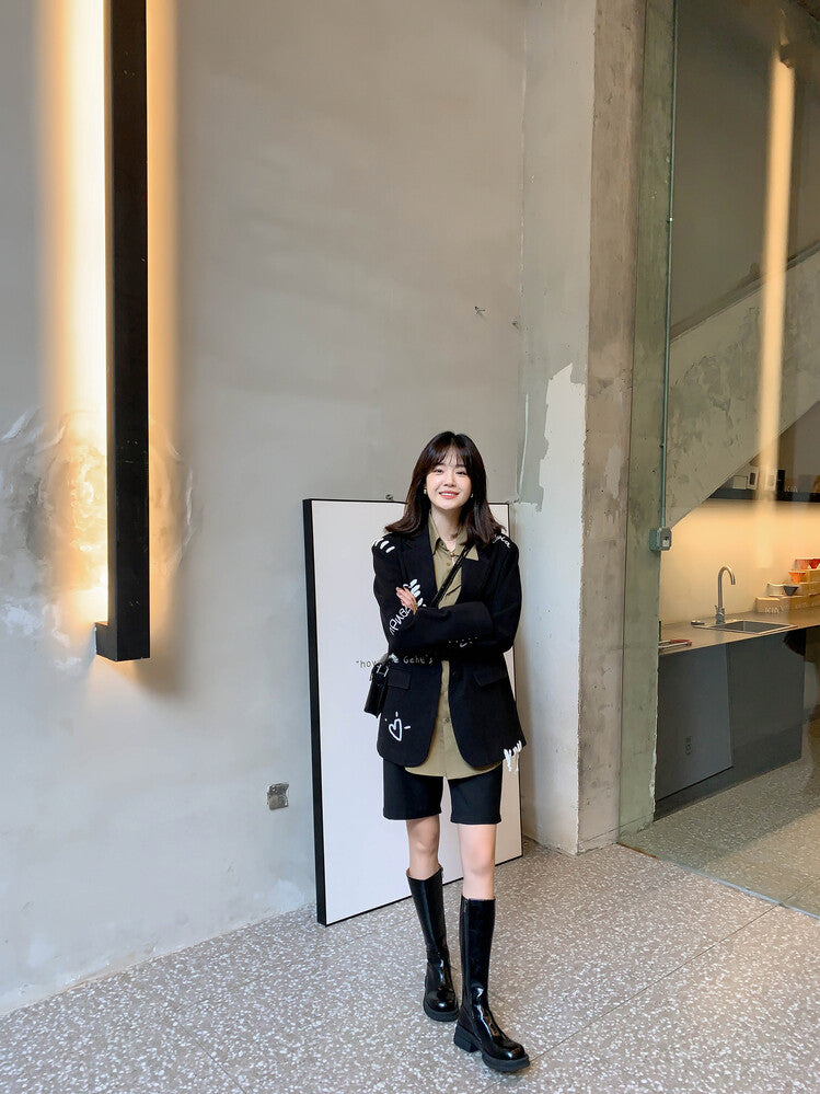 Karin Luna In Stock Spot Goods  Always in stock  Classic Basic Style Round Toe Thick Sole Knight Boots