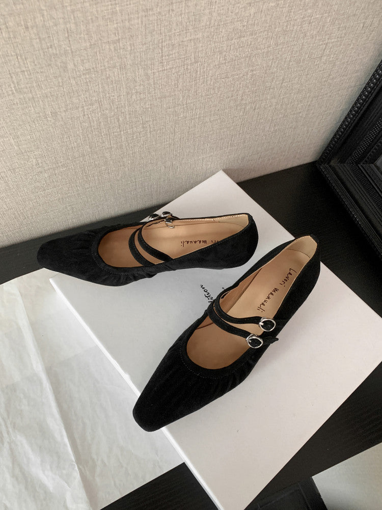 Karin Luna Full Leather Inside and Out Popular Element Amber Heel Elegant French Style Single Shoes