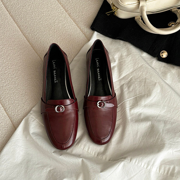 Karin Luna In Stock Spot Goods Basic Versatile British Style Single Shoes