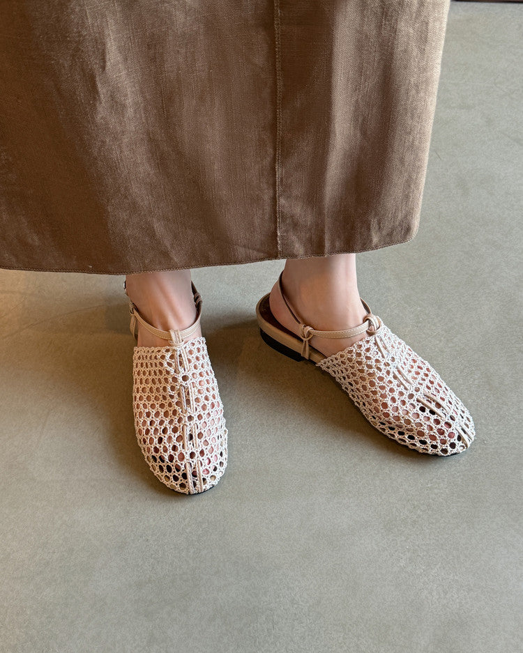 Karin Luna In Stock Spot Goods  Resort Style Series~Casual woven closed-toe flat sandals