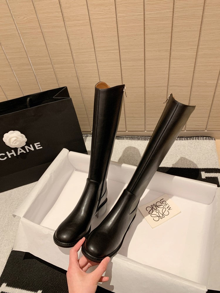 Karin Luna Internet Celebrity Photo  Best-selling in stock Full Leather Basic Long Boots  Winter Essential Combat Boots