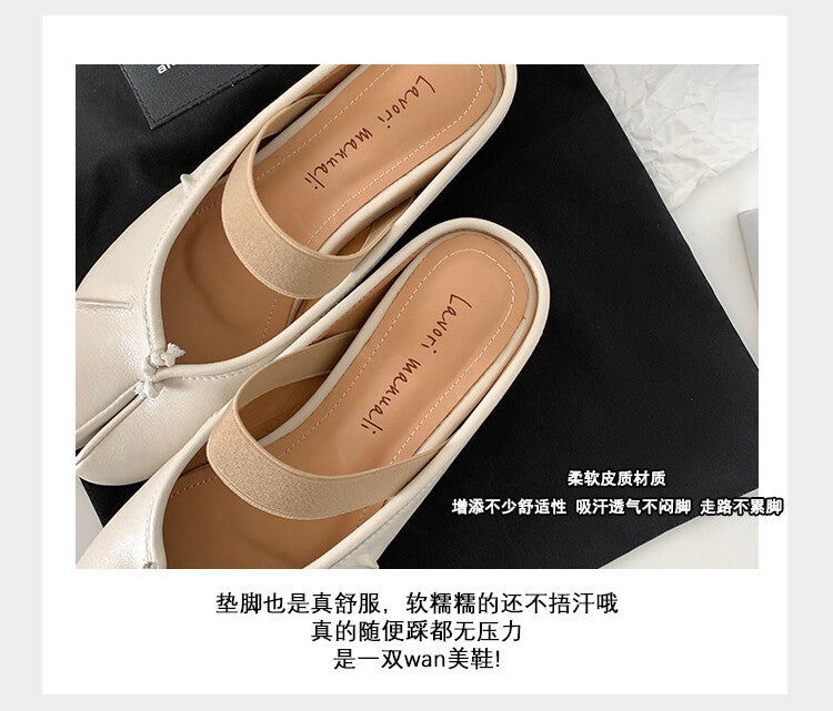 Karin Luna Classic Split-Toe Shoes  Explosive Pattern One-Strap Mary Jane Height-Increasing Full Leather Closed-Toe Slippers