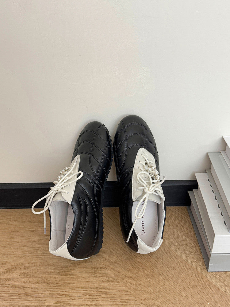 Karin Luna Casual Shoes Series~  In stock Xiaohongshu Hot-Selling Lace-Up Thick-Soled Deep Mouth Single Shoes