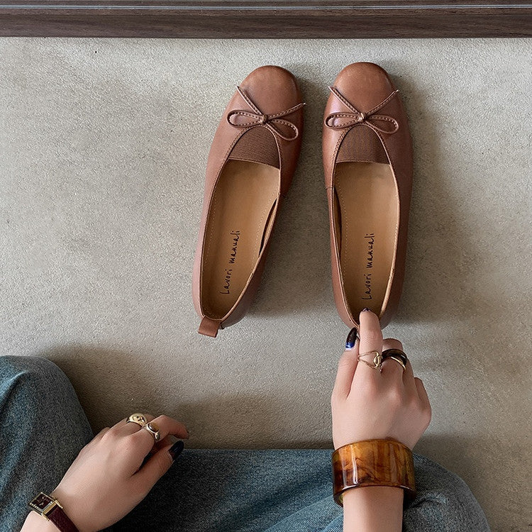 Karin Luna Full Layer Inside and Out~Basic Versatile Bow Hidden Heel Shoes