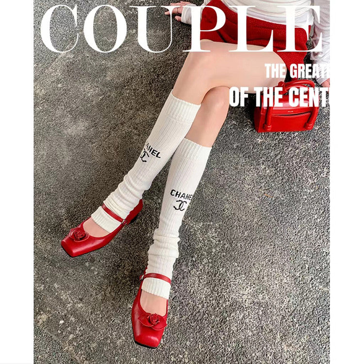 Karin Luna In Stock Spot Goods  Vintage Three-Dimensional Camellia Square-Toed Mary Jane Shoes