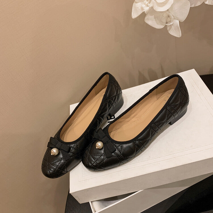 Karin Luna In Stock Spot Goods  Dior's popular retro flat rhombus-pattern granny shoes First Layer Sheepskin Full leather inside and out