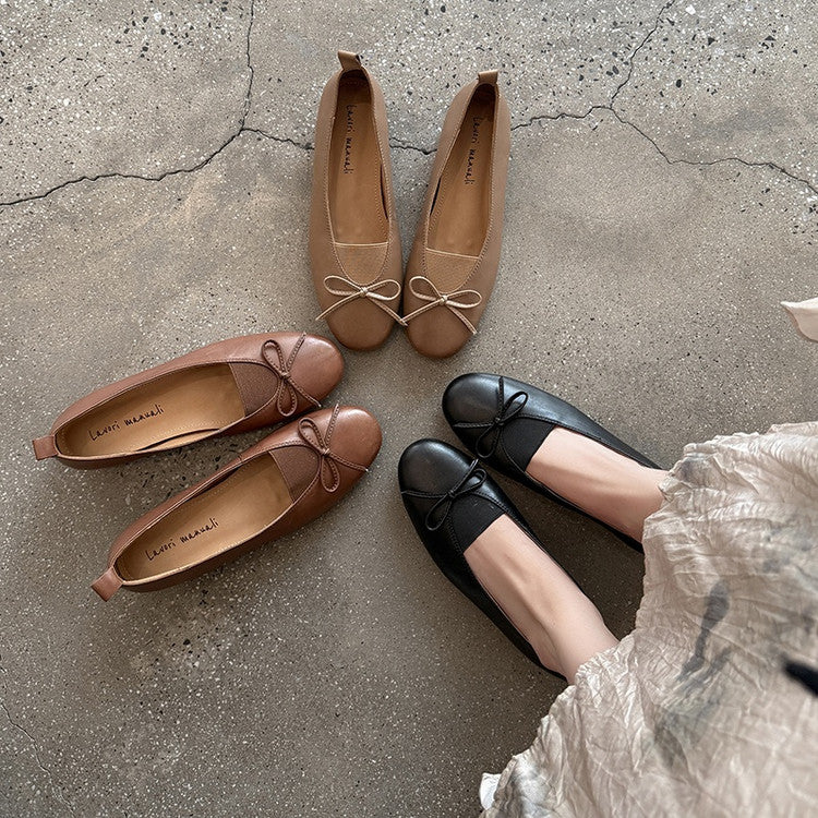 Karin Luna Full Layer Inside and Out~Basic Versatile Bow Hidden Heel Shoes