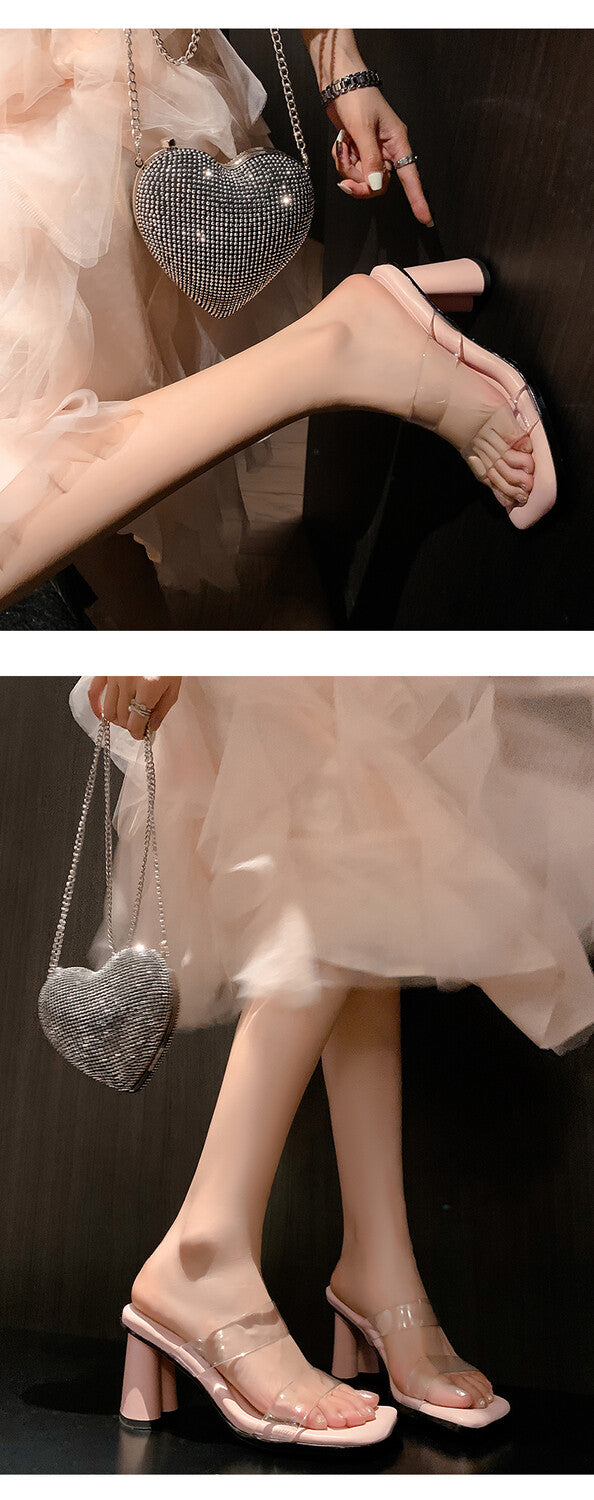 Karin Luna Cinderella's Crystal Shoes~Spot Goods Spot Goods  Increase height without tiring the feet Super Soft Sofa Transparent Slippers