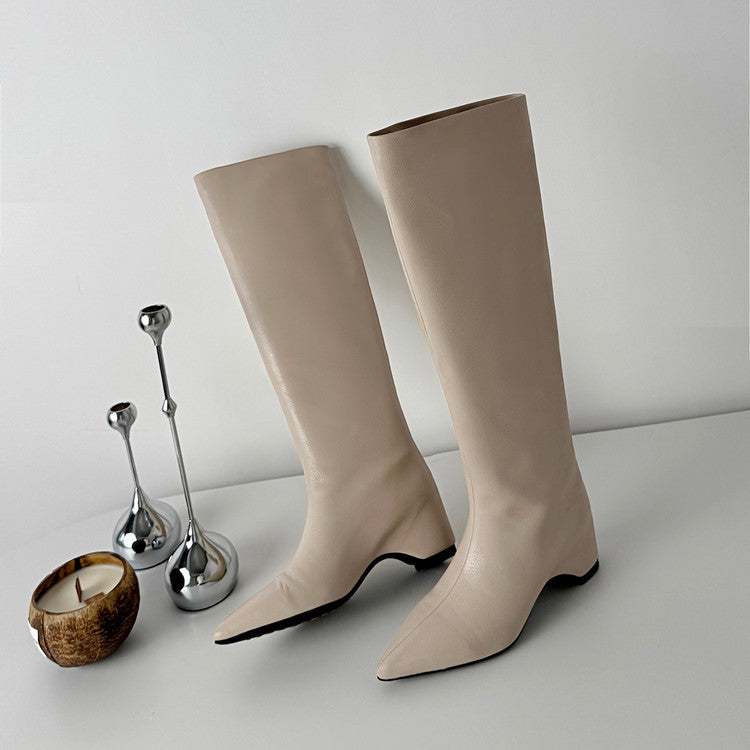 Karin Luna Hot-Selling Internal Height Increase Pointed Toe Straight-Leg Hot-Selling Long Boots