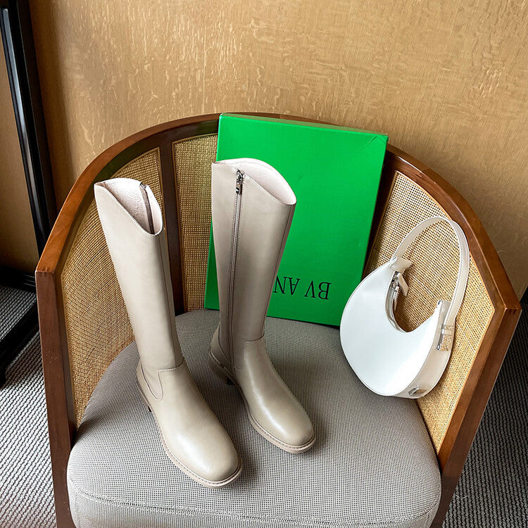 Karin Luna In Stock  Cowhide Niche Versatile Style Knight Boots
