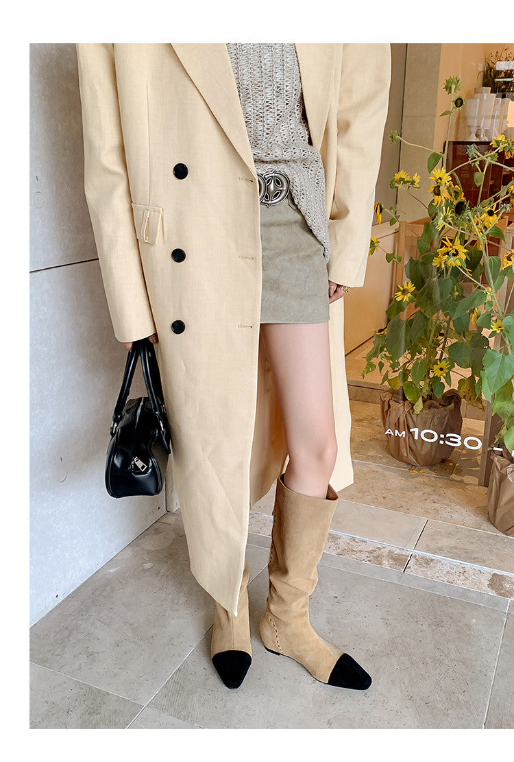 Karin Luna Color Block Inner Height Increase Mid-Calf Boots