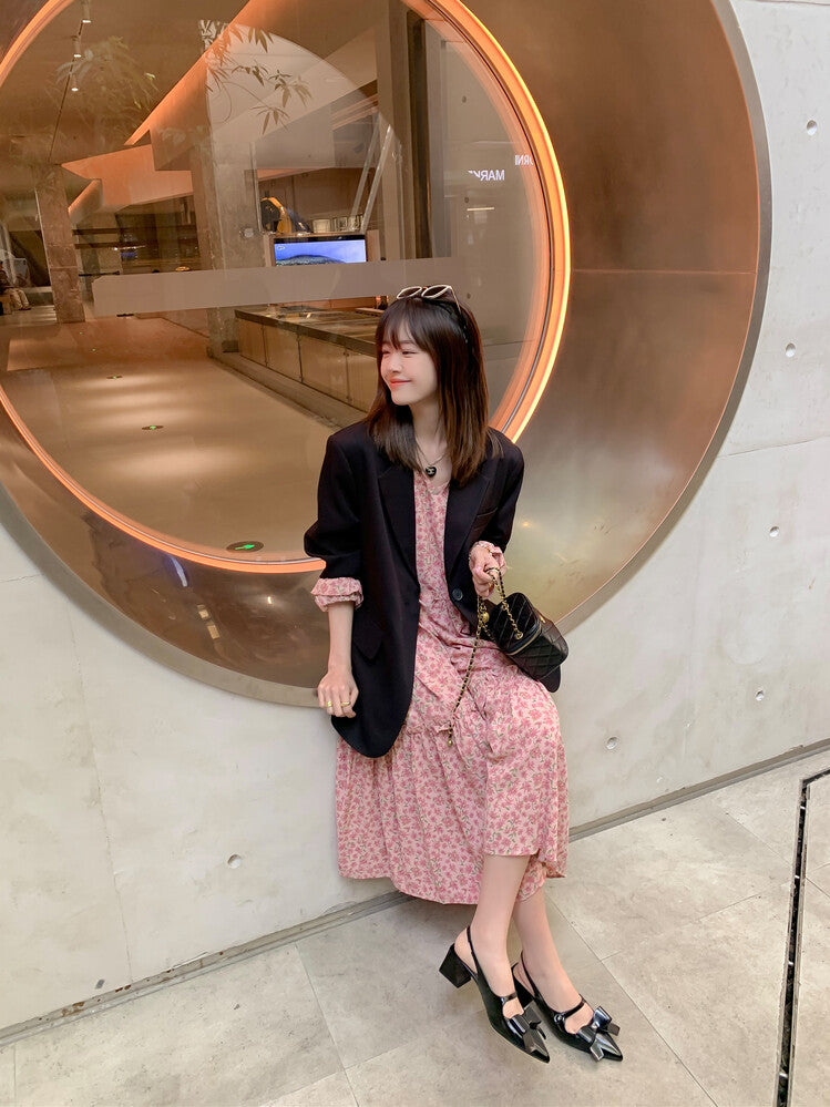 Karin Luna In Stock Spot Goods  Hot-Selling Closed-Toe Sandals  Full leather inside and out Sweet Bow