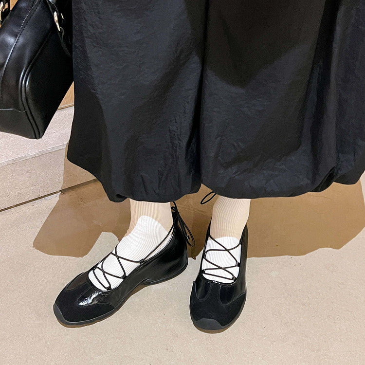 Karin Luna Basic Versatile British Style Casual Lace-up Flats