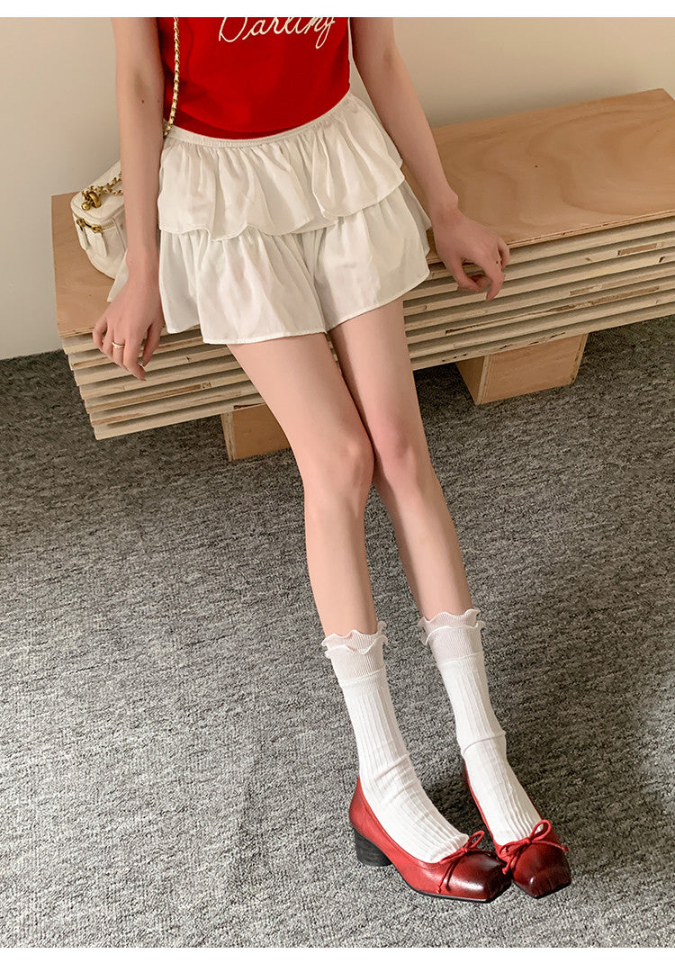 Karin Luna In Stock In Stock ~Full leather inside and out Pig Nose Bow Retro Thick Heel Mary Jane Shoes