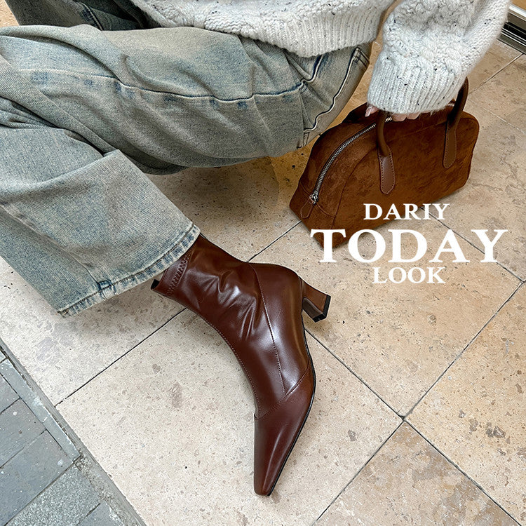 Karin Luna In Stock In Stock Slim Boots Series！Chunky Heel Ankle Boots