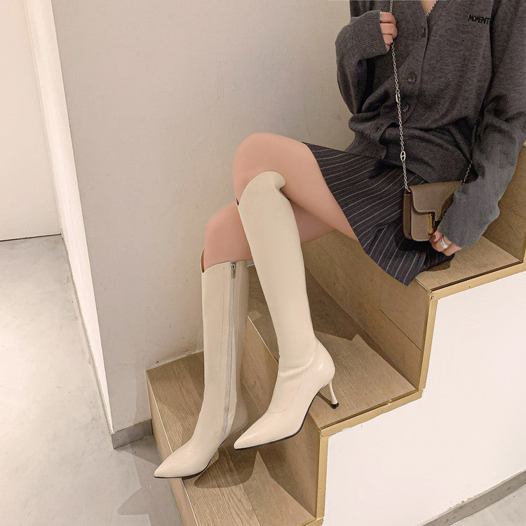 Karin Luna Elegant Style v Pointed Toe Stiletto Long Boots