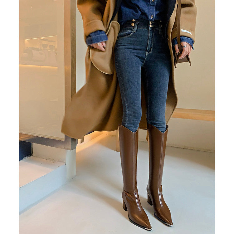 Karin Luna In Stock In-stock Pointed Toe Elegant High Heels v Slimming Effect Long Boots