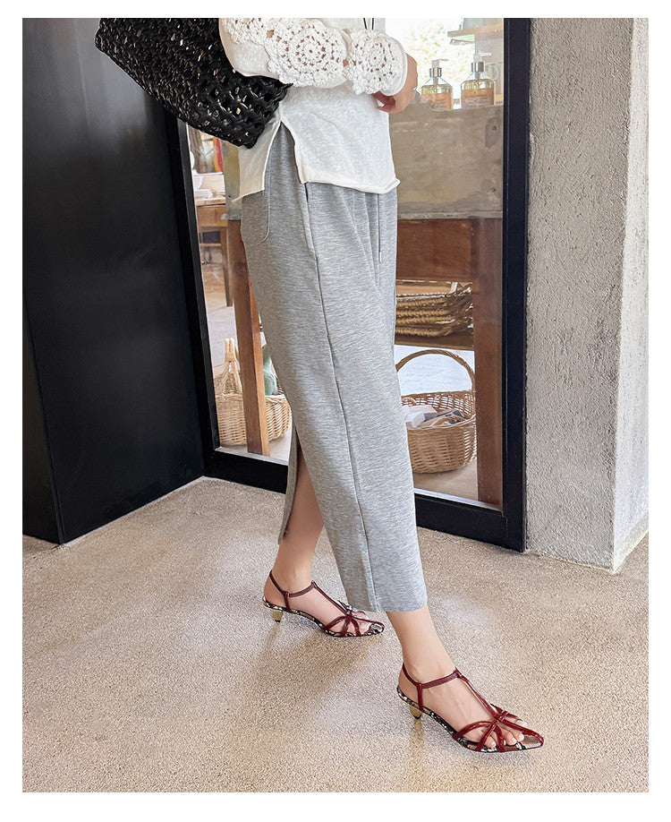 Karin Luna In Stock Spot Goods  French-style Hollow-out Thin Strap Sandals