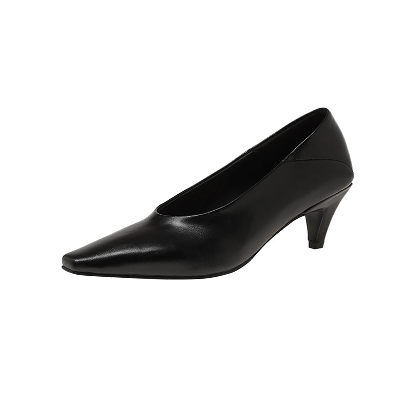Karin Luna In Stock In Stock ~Basic Versatile French Style Small Square Toe Shallow Mouth Single Shoes