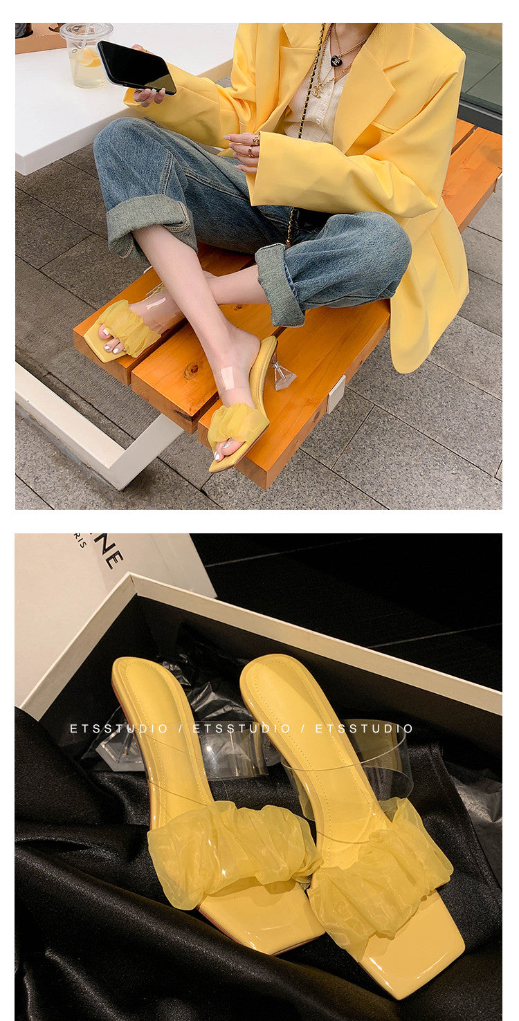 Karin Luna In Stock Spot Goods The feeling of summer Breathable Organza Elegant Slippers