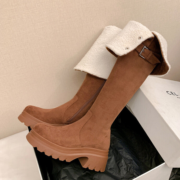 Karin Luna has prepared stock  Main Push Main Push  Hot-selling Large Sole Self-flowing Foldable Round Toe Over-the-Knee Boots