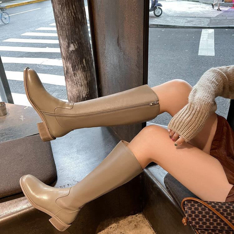Karin Luna In Stock  Cowhide Niche Versatile Style Knight Boots