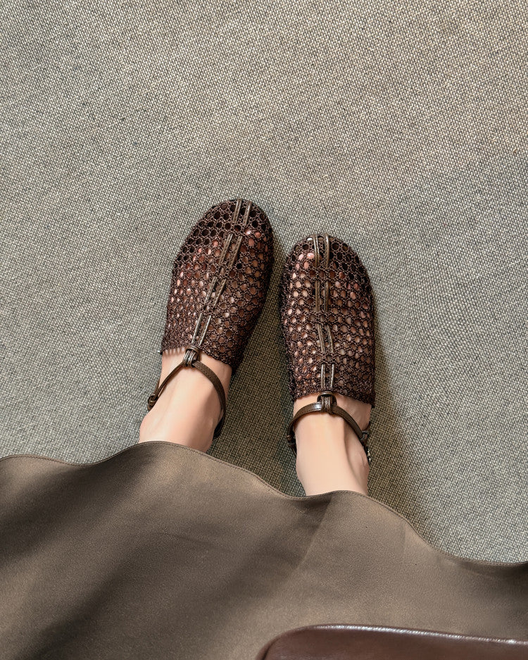 Karin Luna In Stock Spot Goods  Resort Style Series~Casual woven closed-toe flat sandals